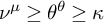 nu Superscript mu Baseline greater than or equals theta Superscript theta Baseline greater than or equals kappa