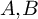 upper A comma upper B