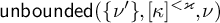 backslash operatorname u n b o u n d e d left parenthesis left brace nu prime right brace comma kappa Superscript less than kappa Baseline comma nu right parenthesis