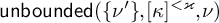 backslash operatorname u n b o u n d e d left parenthesis left brace nu prime right brace comma kappa Superscript less than kappa Baseline comma nu right parenthesis