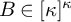 upper B element of kappa Superscript kappa