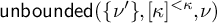 backslash operatorname u n b o u n d e d left parenthesis left brace nu prime right brace comma kappa Superscript less than kappa Baseline comma nu right parenthesis