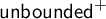 backslash operatorname u n b o u n d e d Superscript plus