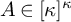 upper A element of kappa Superscript kappa