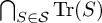 backslash leftcap Underscript upper S element of script upper S Endscripts backslash operatorname trace left parenthesis upper S right parenthesis