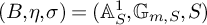 left parenthesis upper B comma eta comma sigma right parenthesis equals left parenthesis upper A Subscript upper S Superscript 1 Baseline comma upper G Subscript m comma upper S Baseline comma upper S right parenthesis