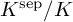 upper K Superscript s e p Baseline divided by upper K