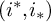 left parenthesis i Superscript asterisk Baseline comma i Subscript asterisk Baseline right parenthesis