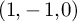 left parenthesis 1 comma negative 1 comma 0 right parenthesis