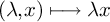 left parenthesis lamda comma x right parenthesis long right arrow from bar lamda x