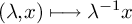 left parenthesis lamda comma x right parenthesis long right arrow from bar lamda Superscript negative 1 Baseline x