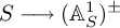 upper S long right arrow left parenthesis upper A Subscript upper S Superscript 1 Baseline right parenthesis Superscript plus or minus
