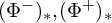 left parenthesis upper Phi Superscript minus Baseline right parenthesis Subscript asterisk Baseline comma left parenthesis upper Phi Superscript plus Baseline right parenthesis Subscript asterisk Baseline
