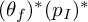 left parenthesis theta Subscript f Baseline right parenthesis Superscript asterisk Baseline left parenthesis p Subscript upper I Baseline right parenthesis Superscript asterisk
