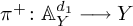 pi Superscript plus Baseline colon upper A Subscript upper Y Superscript d 1 Baseline long right arrow upper Y