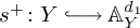 s Superscript plus Baseline colon upper Y right arrow with hook upper A Subscript upper Y Superscript d 1