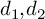 d 1 comma d 2