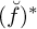 left parenthesis ̆ f right parenthesis Superscript asterisk