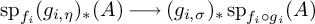 backslash operatorname s p Subscript f Sub Subscript i Baseline left parenthesis g Subscript i comma eta Baseline right parenthesis Subscript asterisk Baseline left parenthesis upper A right parenthesis long right arrow left parenthesis g Subscript i comma sigma Baseline right parenthesis Subscript asterisk Baseline backslash operatorname s p Subscript f Sub Subscript i Subscript ring g Sub Subscript i Baseline left parenthesis upper A right parenthesis