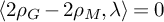 less than 2 rho Subscript upper G Baseline minus 2 rho Subscript upper M Baseline comma lamda greater than equals 0