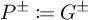 upper P Superscript plus or minus Baseline colon equals q upper G Superscript plus or minus