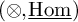 left parenthesis circled times comma ModifyingBelow backslash operatorname hom With ̲ right parenthesis