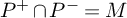 upper P Superscript plus Baseline intersection upper P Superscript minus Baseline equals upper M