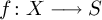 f colon upper X long right arrow upper S