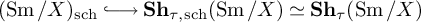 left parenthesis backslash operatorname upper S m divided by upper X right parenthesis Subscript s c h Baseline right arrow with hook upper S h Subscript tau comma s c h Baseline left parenthesis backslash operatorname upper S m divided by upper X right parenthesis asymptotically equals upper S h Subscript tau Baseline left parenthesis backslash operatorname upper S m divided by upper X right parenthesis