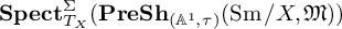 upper S p e c t Subscript upper T Sub Subscript upper X Superscript upper Sigma Baseline left parenthesis upper P r e upper S h Subscript left parenthesis upper A Sub Superscript 1 Subscript comma tau right parenthesis Baseline left parenthesis backslash operatorname upper S m divided by upper X comma German upper M right parenthesis right parenthesis