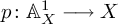 p colon upper A Subscript upper X Superscript 1 Baseline long right arrow upper X