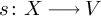s colon upper X long right arrow upper V