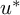 u Superscript asterisk