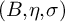 left parenthesis upper B comma eta comma sigma right parenthesis