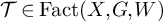 script upper T element of backslash operatorname upper F a c t left parenthesis upper X comma upper G comma upper W right parenthesis
