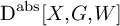 backslash operatorname upper D Superscript backslash operatorname a b s Baseline upper X comma upper G comma upper W