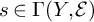 s element of upper Gamma left parenthesis upper Y comma script upper E right parenthesis