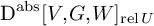 backslash operatorname upper D Superscript backslash operatorname a b s Baseline upper V comma upper G comma upper W Subscript backslash operatorname r e l upper U