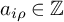 a Subscript i rho Baseline element of backslash operatorname double struck upper Z