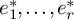 e 1 Superscript asterisk Baseline comma midline horizontal ellipsis comma e Subscript r Superscript asterisk