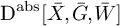 backslash operatorname upper D Superscript backslash operatorname a b s Baseline upper X overbar comma upper G overbar comma upper W overbar