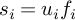 s Subscript i Baseline equals u Subscript i Baseline f Subscript i