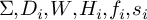 upper Sigma comma upper D Subscript i Baseline comma upper W comma upper H Subscript i Baseline comma f Subscript i Baseline comma s Subscript i Baseline