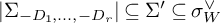 StartAbsoluteValue upper Sigma Subscript minus upper D 1 comma midline horizontal ellipsis comma minus upper D Sub Subscript r Subscript Baseline EndAbsoluteValue subset of or equal to upper Sigma prime subset of or equal to sigma Subscript upper W Superscript or