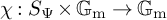 chi colon upper S Subscript upper Psi Baseline times backslash operatorname upper G Subscript m Baseline right arrow backslash operatorname upper G Subscript m Baseline