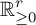 backslash operatorname double struck upper R Subscript greater than or equals 0 Superscript r