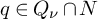 q element of upper Q Subscript nu Baseline intersection upper N