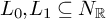 upper L 0 comma upper L 1 subset of or equal to upper N Subscript backslash operatorname double struck upper R Baseline