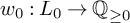 w 0 colon upper L 0 right arrow backslash operatorname double struck upper Q Subscript greater than or equals 0 Baseline