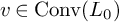 v element of backslash operatorname upper C o n v left parenthesis upper L 0 right parenthesis